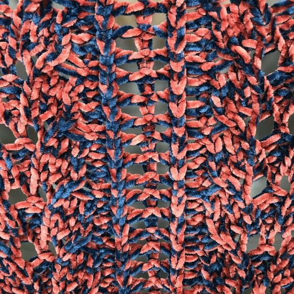 Soft Surroundings Womens Long Sleeves Open Knit Brown Navy Pullover Sweater Sz S - Picture 4 of 7